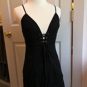 Callipygian Linen Mini Dress w/ Tie